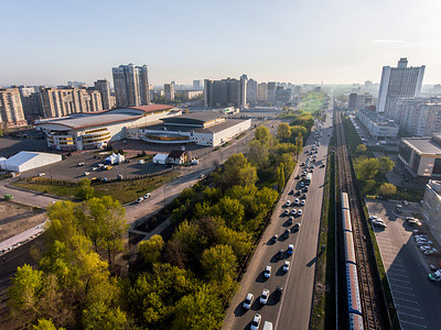 国际会展中心和基辅的城市景观