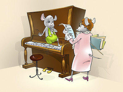 小老鼠有一堂钢琴课.