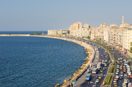 傍水摄影照片_埃及亚历山大港景观