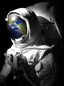地球航行摄影照片_宇航员空间男人