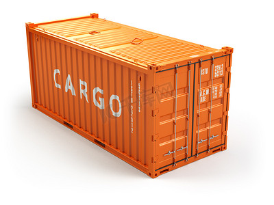 Cargo shipping container isolated on white. Delivery.