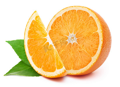 橙片白色上孤立