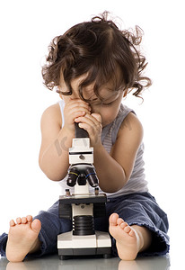 医疗小分子摄影照片_婴儿用显微镜.