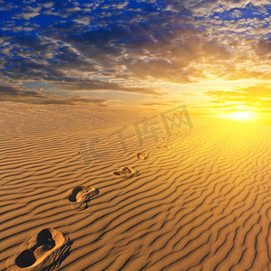 dune摄影照片_Evening sandy desert