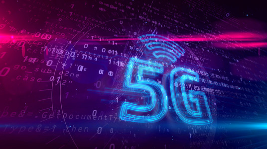 网络舆情摄影照片_5g 5 代网络移动符号全息图