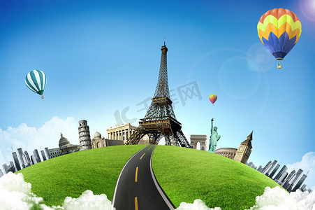 法国埃菲尔摄影照片_欧洲假期-旅游背景。概念