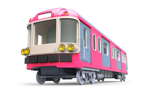 地铁列车粉红色