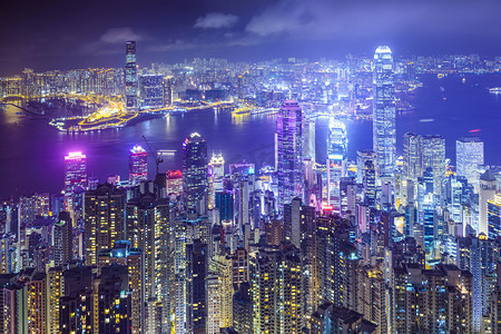 香港赛马摄影照片_香港中国城市天际线