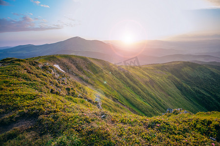 多姿多彩的夏天景观在喀尔巴阡山.