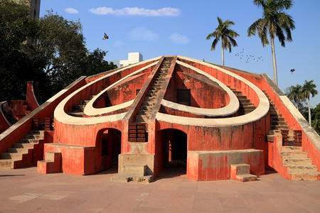 印度建筑摄影照片_Mantar 建筑天文仪器，新德里印度