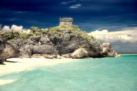 热带 carabian 海滩图卢姆墨西哥复古卡