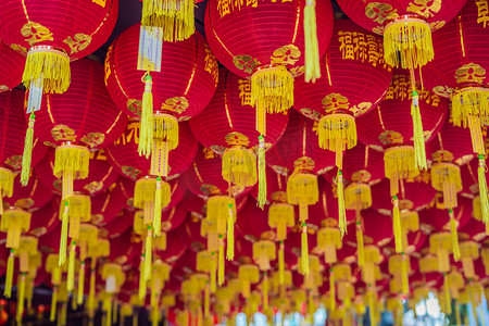新年会议背景摄影照片_中国红灯笼, 马来西亚农历新年.