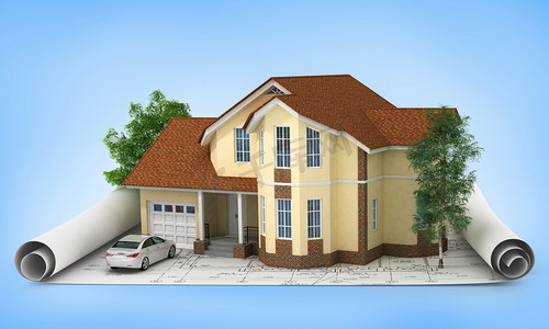 模型房子摄影照片_房子施工方案
