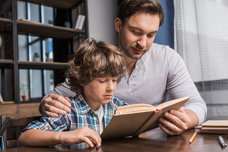 family reading book