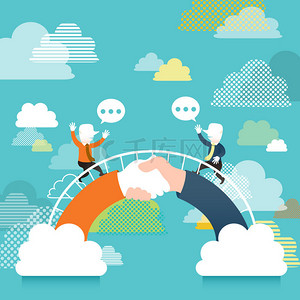 平面设计插画概念的沟通的桥梁