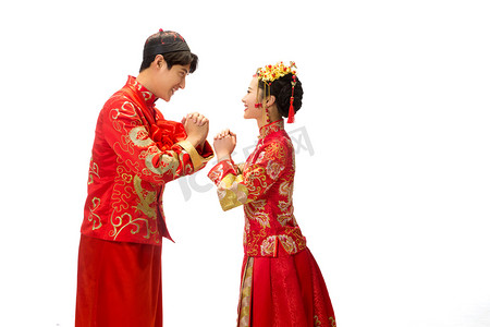 红色喜庆结婚摄影照片_中式古典婚礼