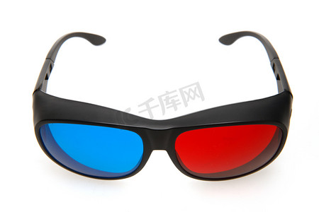 蓝色新科技摄影照片_静物3D眼镜