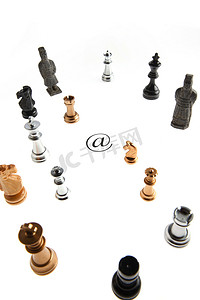 英文字母创意白色摄影照片_象棋
