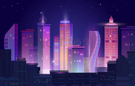 夜之城全景图图片