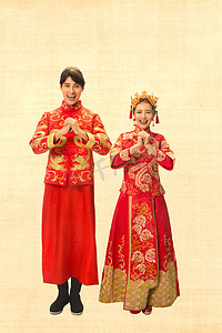 中国丝绸摄影照片_中式古典婚礼