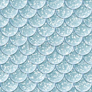 闪光鱼鳞片无缝图案.美人鱼的尾巴纹理.矢量插图
