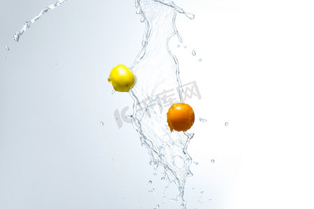 橙子图片素材摄影照片_溅起的水花