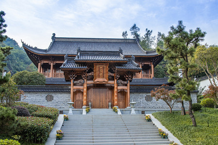 温州市头陀寺寺庙建筑摄影图配图