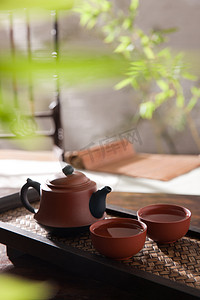 茶具背景摄影照片_茶具