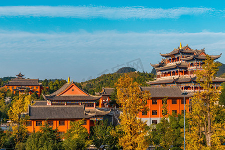 大兴善寺摄影照片_寺庙下午建筑古建筑场景摄影图配图