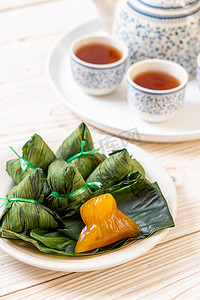 粽子摄影照片_粽子或中国传统糯米水饺