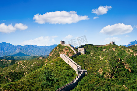 建军节摄影照片_中国的长城在夏天一天，北京附近的金山岭节