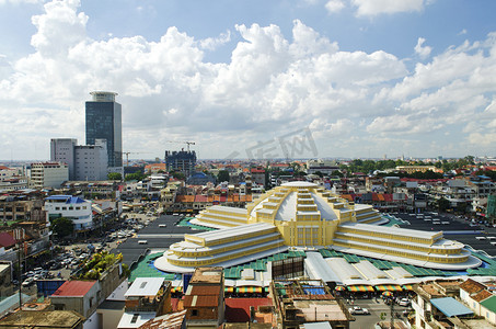 金边摄影照片_柬埔寨金边 psar 特梅中央市场