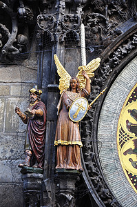 时钟日历摄影照片_布拉格的时钟。日历的拨号