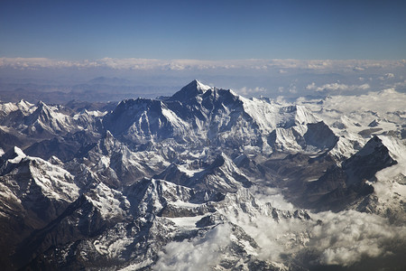 飞机上摄影照片_从飞机上喜马拉雅山的美丽景色