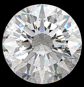 宝石: 顶视图的孤立的圆形钻石
