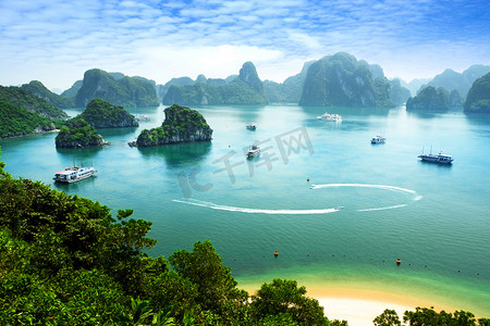 Halong Bay in Vietnam. Unesco World Heritage Site. Most popular place in Vietnam.