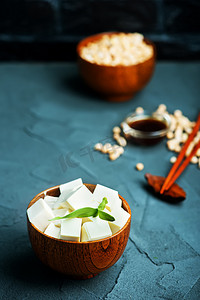 cooking摄影照片_tofu cheese in bowl