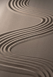 彩色弯曲线条摄影照片_沙丘上的线条痕迹