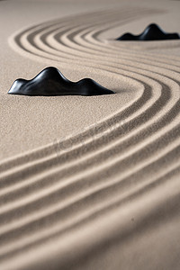 沙滩旅游素材摄影照片_沙丘上的线条痕迹