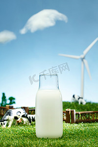 绿色农业科技摄影照片_牛奶牧场