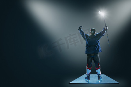 冰球运动员背影
