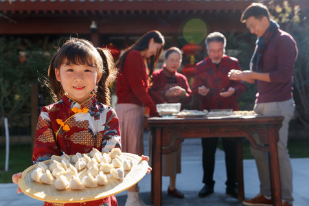 幸福家庭回家过新年