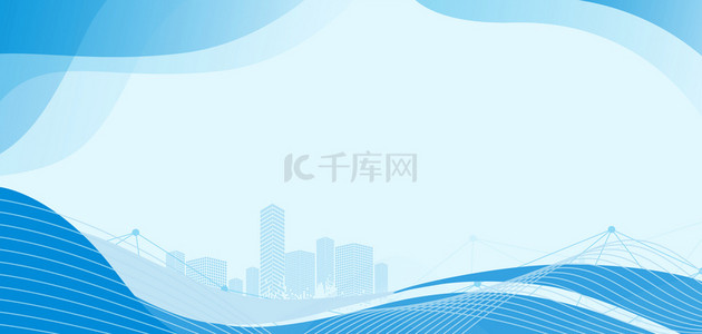 商务科技几何线条城市蓝色大气海报背景