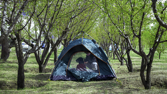 夏季户外露营下午帐篷夏季素材摄影图配图