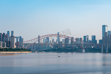 重庆招牌摄影照片_重庆朝天门大桥桥梁城市建筑摄影图配图
