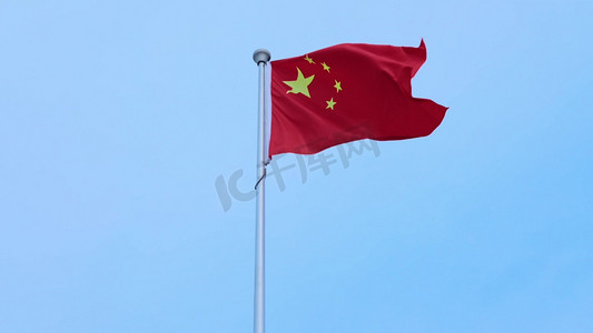 五星红旗国旗随风飘扬五星红旗飘扬飘动实拍