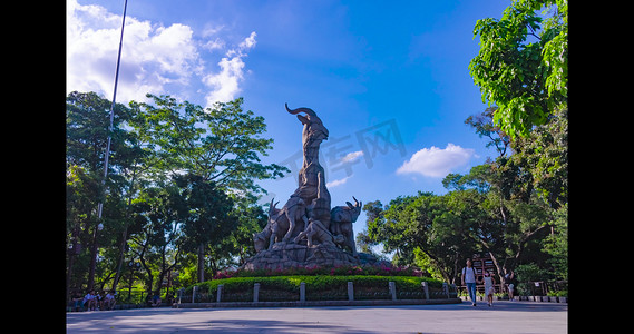 广州白云旅游摄影照片_广州城市地标城市宣传素材五羊雕像实拍