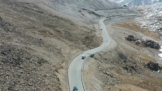 川藏318国道路线汽车跟车航拍素材