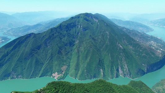 矢量重庆插画摄影照片_航拍重庆奉节三峡之巅4A景区祖国山河风光