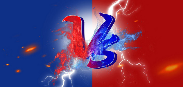 创意炫酷pk红蓝大气背景